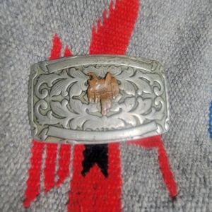 Saddle Belt Buckle Nickle Silver Copper Vintage